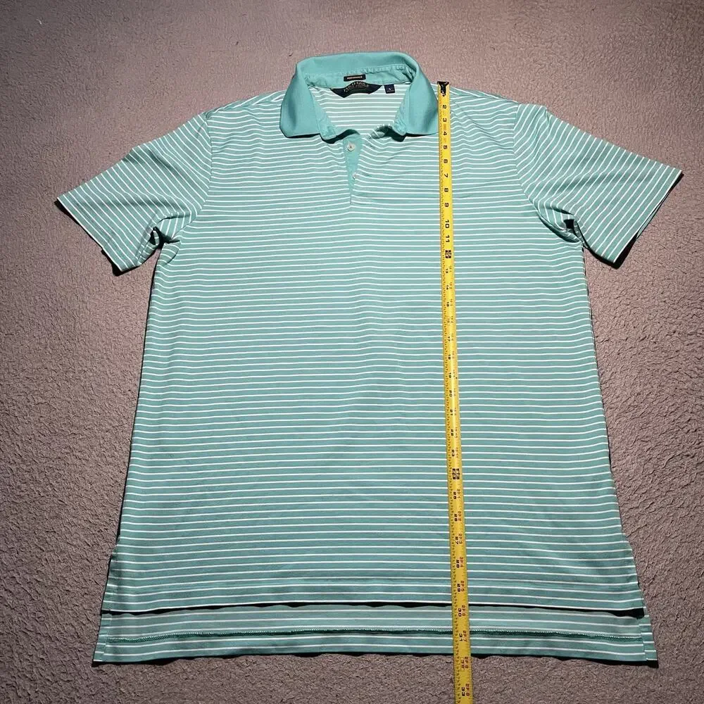 Ralph Lauren Golf Polo Short Sleeve Shirt Mens Large Teal Stripe Performance